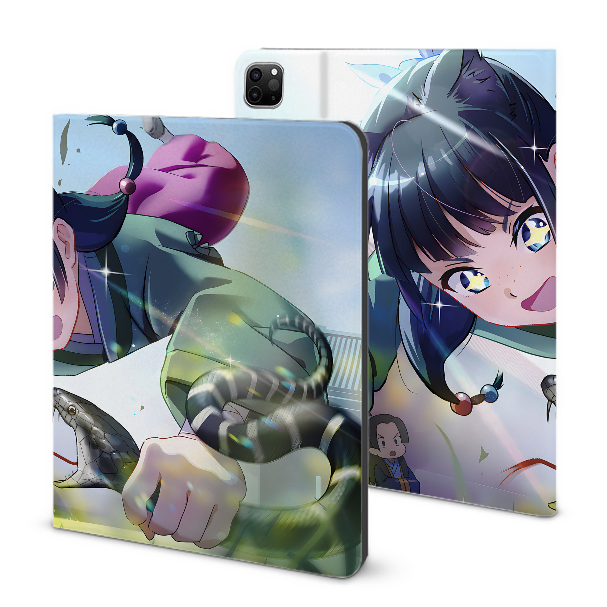 （画像用） 薬屋のひとりごと The Apothecary Diaries IPad ケース ブック型 PUレザー TPU 耐衝撃 軽量 薄型 ペン収納なし 全面保護 IPad 各モデル対応